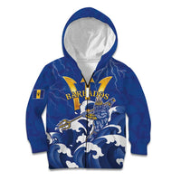 Personalized Barbados Kid Hoodie Poseidon Trident