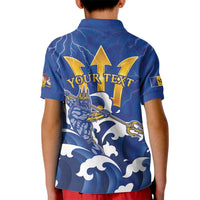 Personalized Barbados Kid Polo Shirt Poseidon Trident