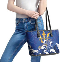 Barbados Leather Tote Bag Poseidon Trident