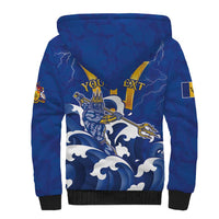 Personalized Barbados Sherpa Hoodie Poseidon Trident