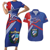 Cuba Coat Of Arms Couples Matching Short Sleeve Bodycon Dress and Hawaiian Shirt The Pearl Of The Antilles