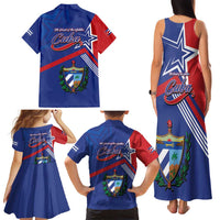 Cuba Coat Of Arms Family Matching Tank Maxi Dress and Hawaiian Shirt The Pearl Of The Antilles