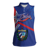 Cuba Coat Of Arms Women Sleeveless Polo Shirt The Pearl Of The Antilles