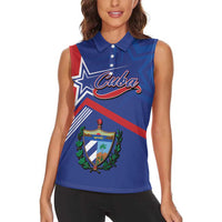 Cuba Coat Of Arms Women Sleeveless Polo Shirt The Pearl Of The Antilles