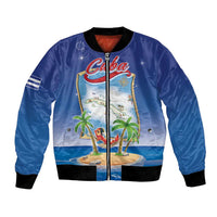 Cuba Bomber Jacket Funny Macaw Decorative Map