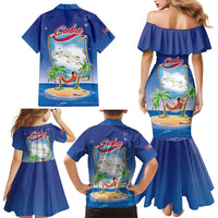 Cuba Family Matching Mermaid Dress and Hawaiian Shirt Funny Macaw Decorative Map