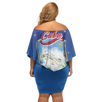 Cuba Family Matching Off Shoulder Short Dress and Hawaiian Shirt Funny Macaw Decorative Map