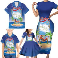 Cuba Family Matching Short Sleeve Bodycon Dress and Hawaiian Shirt Funny Macaw Decorative Map