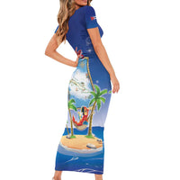 Cuba Family Matching Short Sleeve Bodycon Dress and Hawaiian Shirt Funny Macaw Decorative Map