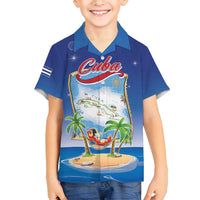 Cuba Family Matching Tank Maxi Dress and Hawaiian Shirt Funny Macaw Decorative Map