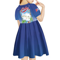 Cuba Kid Short Sleeve Dress Funny Macaw Decorative Map