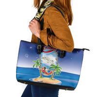 Cuba Leather Tote Bag Funny Macaw Decorative Map