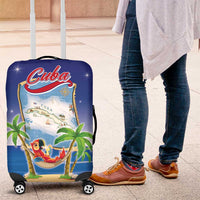 Cuba Luggage Cover Funny Macaw Decorative Map