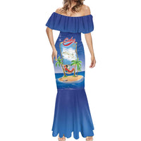 Cuba Mermaid Dress Funny Macaw Decorative Map
