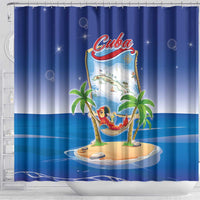 Cuba Shower Curtain Funny Macaw Decorative Map