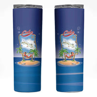 Cuba Skinny Tumbler Funny Macaw Decorative Map
