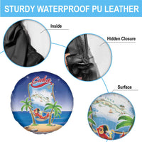 Cuba Spare Tire Cover Funny Macaw Decorative Map