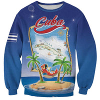 Cuba Sweatshirt Funny Macaw Decorative Map