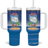 Cuba Tumbler With Handle Funny Macaw Decorative Map