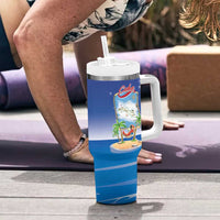 Cuba Tumbler With Handle Funny Macaw Decorative Map