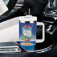 Cuba Tumbler With Handle Funny Macaw Decorative Map