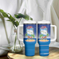 Cuba Tumbler With Handle Funny Macaw Decorative Map