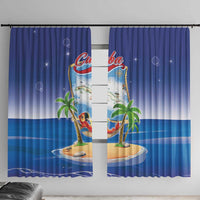 Cuba Window Curtain Funny Macaw Decorative Map