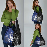 New Zealand And Scotland Rugby Grocery Bag Maori Tiki With Thistle Together