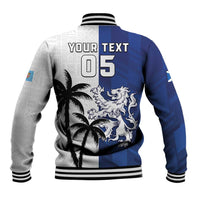 Fiji And Scotland Rugby Custom Baseball Jacket Fijian Palm Tree With Thistle Together