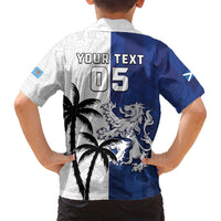 Fiji And Scotland Rugby Custom Family Matching Summer Maxi Dress and Hawaiian Shirt Fijian Palm Tree With Thistle Together