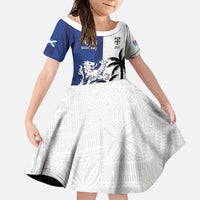 Fiji And Scotland Rugby Custom Family Matching Summer Maxi Dress and Hawaiian Shirt Fijian Palm Tree With Thistle Together