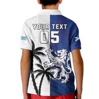 Fiji And Scotland Rugby Custom Kid Polo Shirt Fijian Palm Tree With Thistle Together