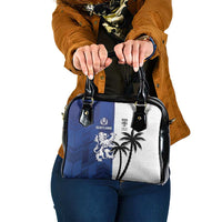 Fiji And Scotland Rugby Shoulder Handbag Fijian Palm Tree With Thistle Together