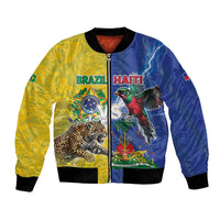 Custom Brazil And Haiti Football Bomber Jacket Jaguar With Kanson Wouj Special Style