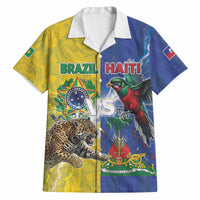 Custom Brazil And Haiti Football Hawaiian Shirt Jaguar With Kanson Wouj Special Style