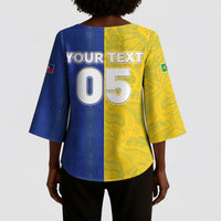 Custom Brazil And Haiti Football Kimono Sleeve Blouse Jaguar With Kanson Wouj Special Style
