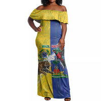 Custom Brazil And Haiti Football Off Shoulder Maxi Dress Jaguar With Kanson Wouj Special Style