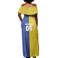 Custom Brazil And Haiti Football Off Shoulder Maxi Dress Jaguar With Kanson Wouj Special Style