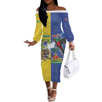 Custom Brazil And Haiti Football Off The Shoulder Long Sleeve Dress Jaguar With Kanson Wouj Special Style