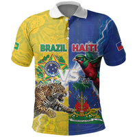 Custom Brazil And Haiti Football Polo Shirt Jaguar With Kanson Wouj Special Style