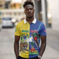 Custom Brazil And Haiti Football Polo Shirt Jaguar With Kanson Wouj Special Style