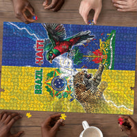 Brazil And Haiti Football Puzzle Jaguar With Kanson Wouj Special Style