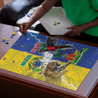 Brazil And Haiti Football Puzzle Jaguar With Kanson Wouj Special Style