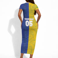 Custom Brazil And Haiti Football Short Sleeve Bodycon Dress Jaguar With Kanson Wouj Special Style