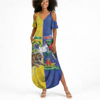 Custom Brazil And Haiti Football Summer Maxi Dress Jaguar With Kanson Wouj Special Style