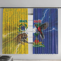 Brazil And Haiti Football Window Curtain Jaguar With Kanson Wouj Special Style