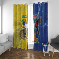 Brazil And Haiti Football Window Curtain Jaguar With Kanson Wouj Special Style