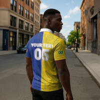 Custom Brazil And Haiti Football Zipper Polo Shirt Jaguar With Kanson Wouj Special Style