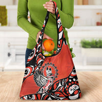 Canada National Indigenous Peoples Day Grocery Bag Haida Art Eagle