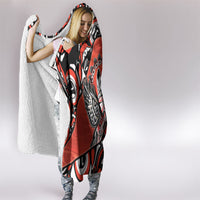 Canada National Indigenous Peoples Day Hooded Blanket Haida Art Eagle